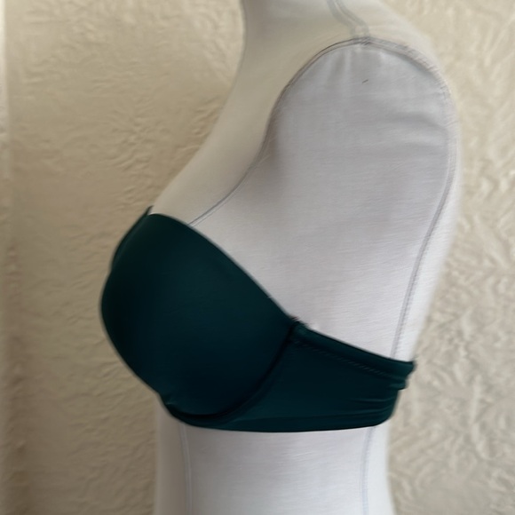 Victoria’s Secret Pink Wear Everywhere Dark Ivy Green Strapless Push-Up Bra 32DD - Picture 2 of 6